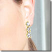 diamond earring worn on the ear of a woman