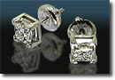 princess cut stud earrings